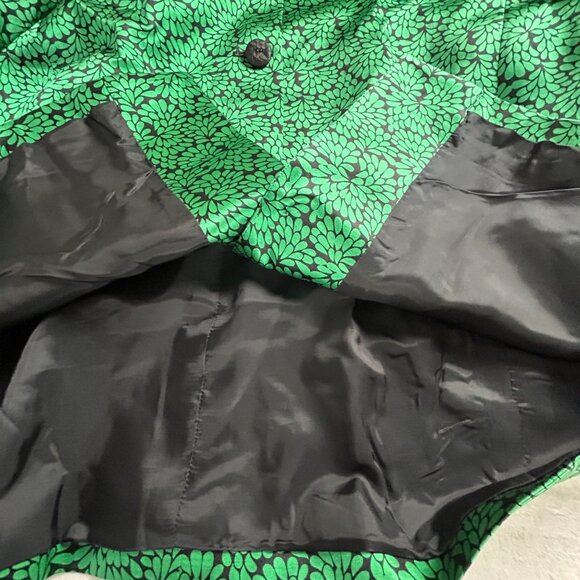 Doncaster Women's Floral Blazer Jacket Green Black Cotton Silk Formal Coat - Picture 5 of 9